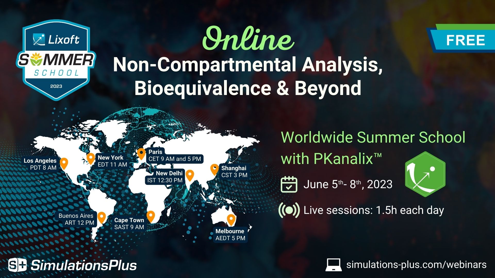 PKanalix Summer School: non-compartmental analysis (NCA), bioequivalence (BE) and beyond